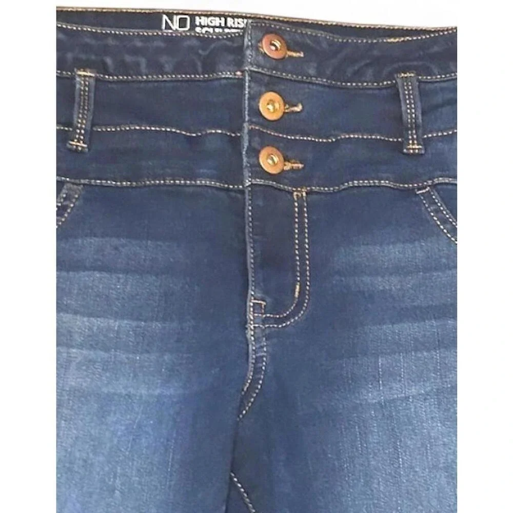 High Rise Sculpting Skinny Jeans Dark‎ Wash Slimming Streetwear Juniors Size 13